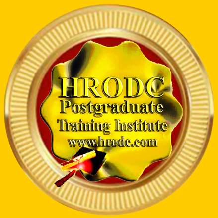 Logo of HRODC Postgraduate Training Institute, with Caption of Institute�s Name and Website URL: https://www.hrodc.com/